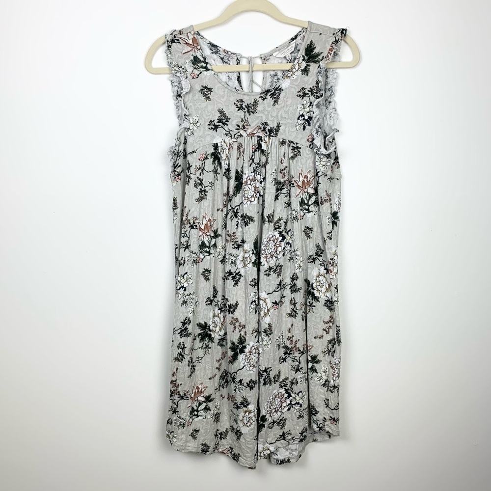 Lucky Brand Babydoll Floral Jacquard Ruffle Dress